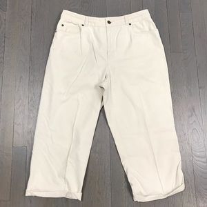 Kate Hill Casual Creme Crop Capri Casual Pants 10